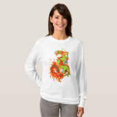 Lodernder Drache mit Symbol-Shirts T-Shirt (Vorne ganz)