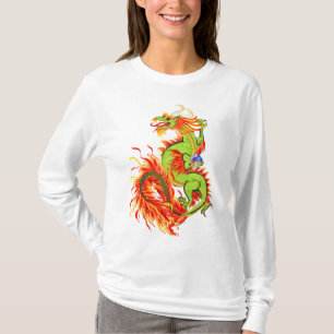 Lodernder Drache mit Symbol-Shirts T-Shirt