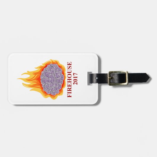 Lodernder Gehirn-Gepäckanhänger Gepäckanhänger (Vorderseite horizontal)