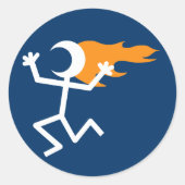 Lodernder Kopf Runder Aufkleber (Vorderseite)