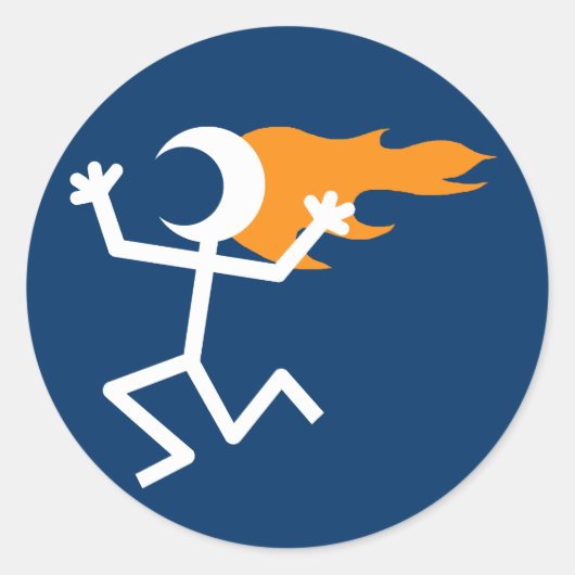 Lodernder Kopf Runder Aufkleber (Vorderseite)