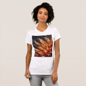 Lodernder Phönixblüten — Feurige Federblume T-Shirt (Vorne ganz)