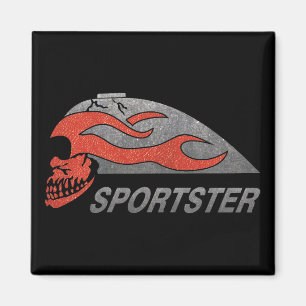 Lodernder Schädel-Behälter Magnet