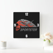 Lodernder Schädel-Behälter Quadratische Wanduhr (Zuhause)