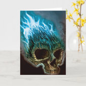 Lodernder Schädel Karte (Gelbe Blume)