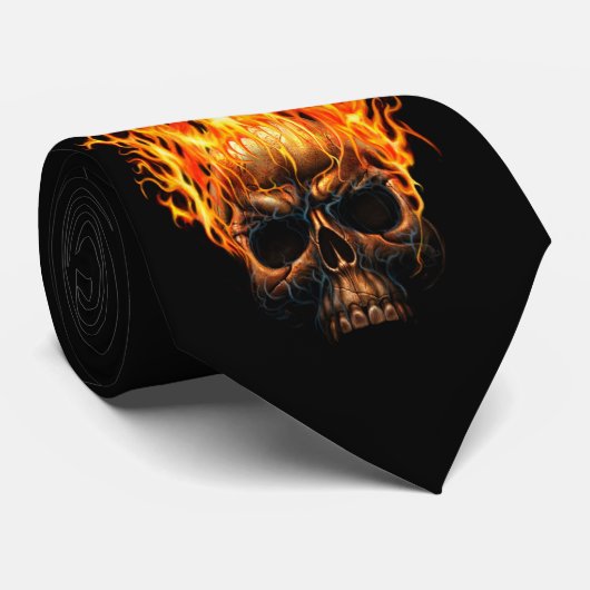 Lodernder Schädel Krawatte (Gerollt)
