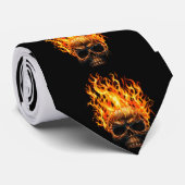 Lodernder Schädel Krawatte (Gerollt)