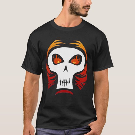 Lodernder Schädel-T - Shirt (Vorderseite)
