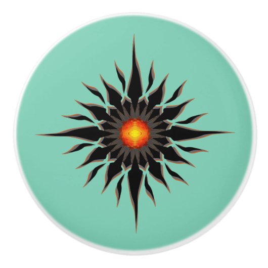 Lodernder Stammes- Sun Keramikknauf (Vorderseite)