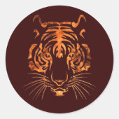 Lodernder Tiger Runder Aufkleber (Vorderseite)