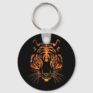 Lodernder Tiger Schlüsselanhänger