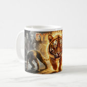Lodernder Tigerblick Urbane Stärke Kunstbecher Kaffeetasse (Vorderseite Links)