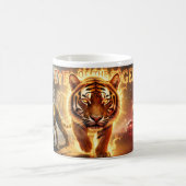 Lodernder Tigerblick Urbane Stärke Kunstbecher Kaffeetasse (Mittel)