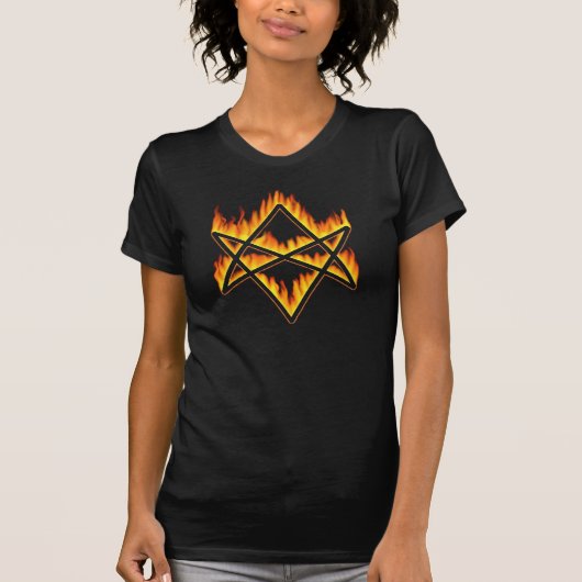 Lodernder Unicursal Hexagram-T - Shirt (Vorderseite)