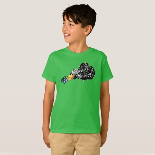 Lodernder Zombiekopf T-Shirt (Vorne ganz)