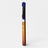 Loderndes Basketball-Blau und Weiß Case-Mate iPhone Hülle (Hinten/Links)