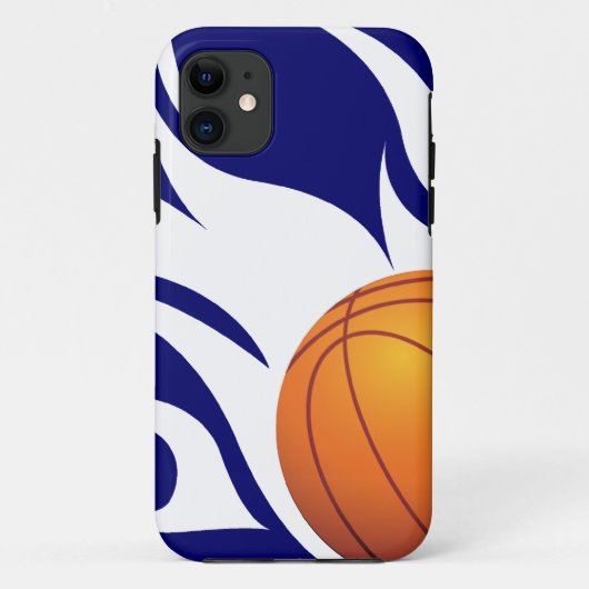 Loderndes Basketball-Blau und Weiß Case-Mate iPhone Hülle (Rückseite)