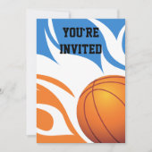 Loderndes Basketball-Geburtstag B-/OParty Einladung (Vorderseite)