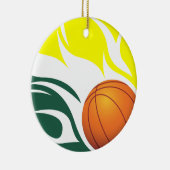Loderndes Basketball-Grün und Gelb Keramikornament (Rechts)
