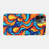 Loderndes Blaues Abstrakt Case-Mate iPhone Hülle (Rückseite (Horizontal))