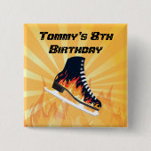 Loderndes Eis-Skaten-Button Button (Vorderseite)