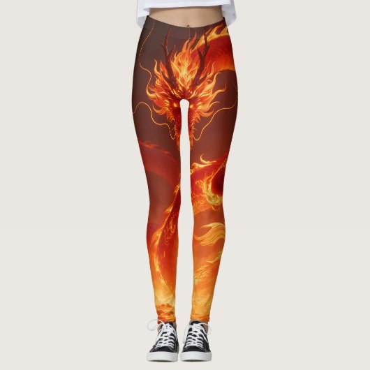 Loderndes Feuerdrache | Mythischer Flammendrache F Leggings (Vorderseite)