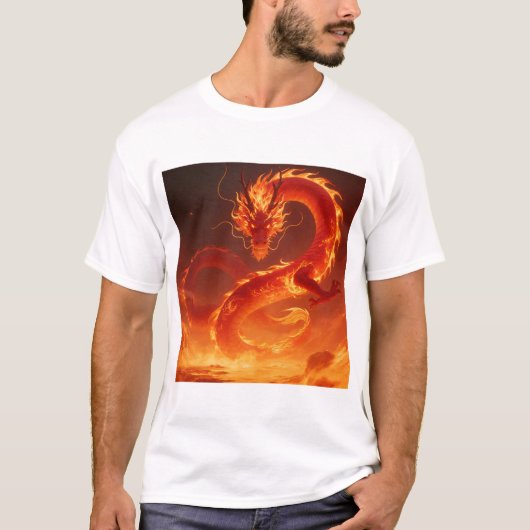 Loderndes Feuerdrache | Mythischer Flammendrache F T-Shirt (Vorderseite)