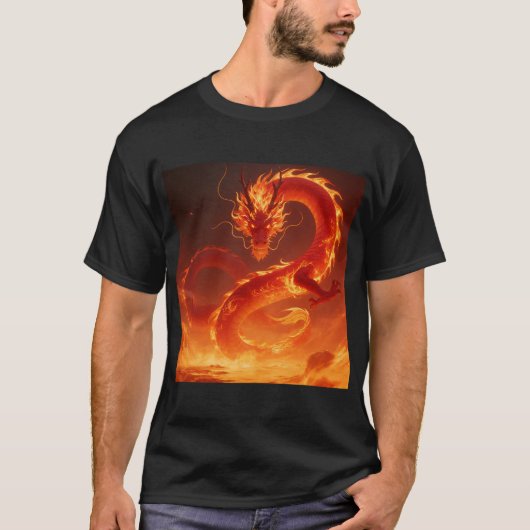 Loderndes Feuerdrache | Mythischer Flammendrache F T-Shirt (Vorderseite)
