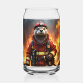 **"Loderndes Heldentum: Der Otter-Feuerwehrmann"** Dosenglas (Vorderseite)