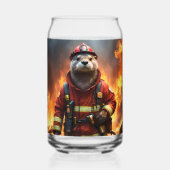 **"Loderndes Heldentum: Der Otter-Feuerwehrmann"** Dosenglas (Rückseite)