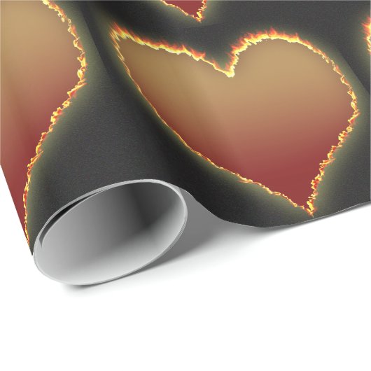 Loderndes Herz-Muster Geschenkpapier (Rolleneckpunkt)