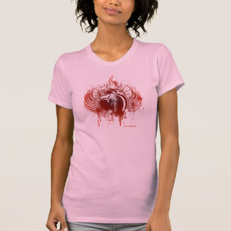 Loderndes Herz u. Flügel RedONpink T-Shirt