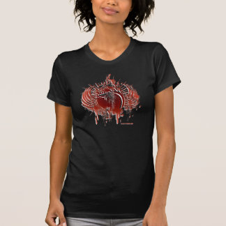 Loderndes Herz u. Flügel RedONpink Twofer T-Shirt