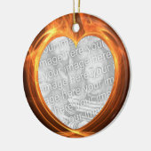 Loderndes orange Foto-Abschluss-Andenken Keramikornament (Links)