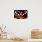Loderndes Phönix erhebt sich aus der Asche Poster (Küche)