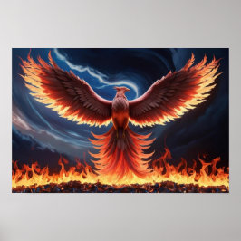 Loderndes Phönix erhebt sich aus der Asche Poster