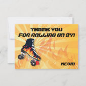 Loderndes Rollen-Skaten-Party danken Ihnen Dankeskarte (Vorderseite)