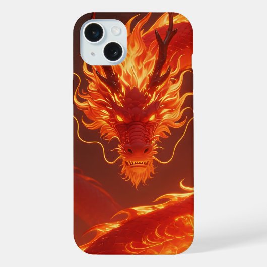 Loderner Feuerdrache | Mythischer Flammendrache Fa iPhone Hülle (Rückseite)