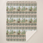Lodge Bear Plaid Sherpadecke (Vorderseite)