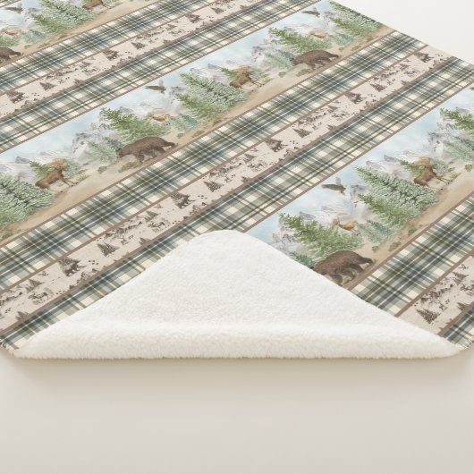 Lodge Bear Plaid Sherpadecke (3/4)