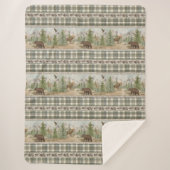 Lodge Bear Plaid Sherpadecke (Vorderseite)
