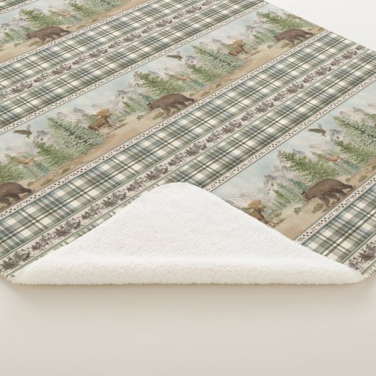 Lodge Bear Plaid Sherpadecke (3/4)