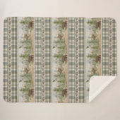 Lodge Bear Plaid Sherpadecke (Vorderseite (Horizontal))