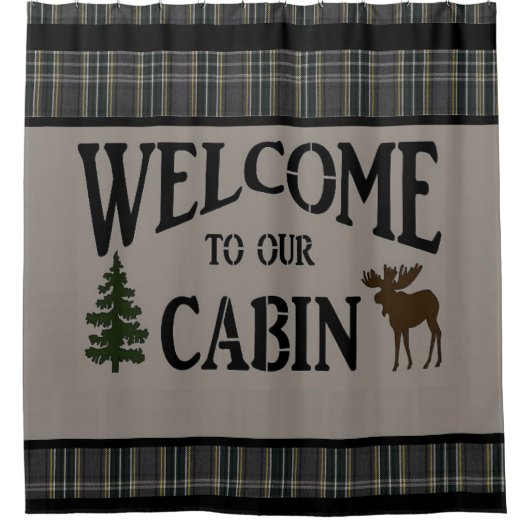 "Lodge/Cabin" SHOWER CURTAIN Duschvorhang (Vorderseite)