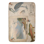 Lodge Fischen Vintage Forellen Fischen Berg Badematte (Vorderseite Vertikal)
