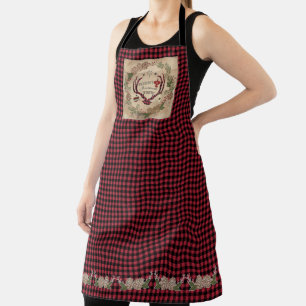 Lodge Frohe Weihnachten Hirsch Antler Buffalo Karo Schürze