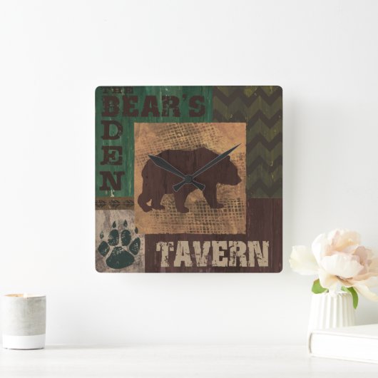 Lodge Style Bear Rustikale Uhr (Zuhause)