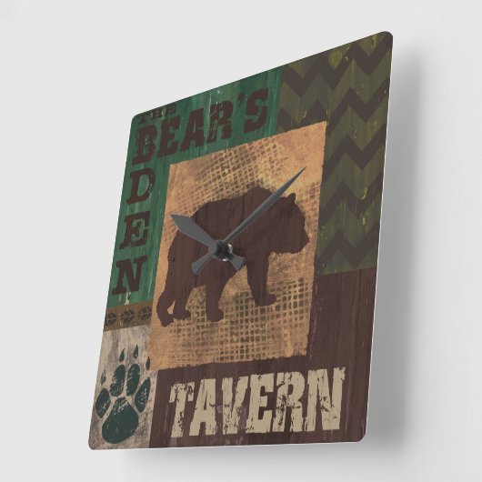 Lodge Style Bear Rustikale Uhr (Winkel)