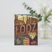 Lodz Polen Vintag Postkarte (Stehend Vorderseite)