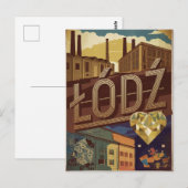 Lodz Polen Vintag Postkarte (Vorne/Hinten)
